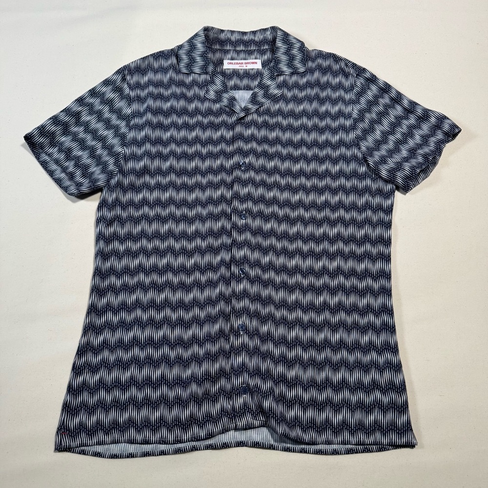 Orlebar Brown Travis Camp-Collar Printed Crepe Shirt